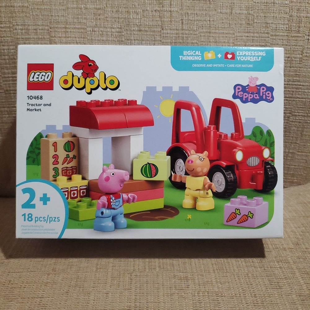LEGO DUPLO Peppa Pig Tractor and Market 10468 Complete Set 18 pcs Age 2+